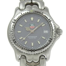 TAG HEUER Celdate Watch WG1213-K0 Stainless Steel Quartz Analog Display Silver Dial Boys