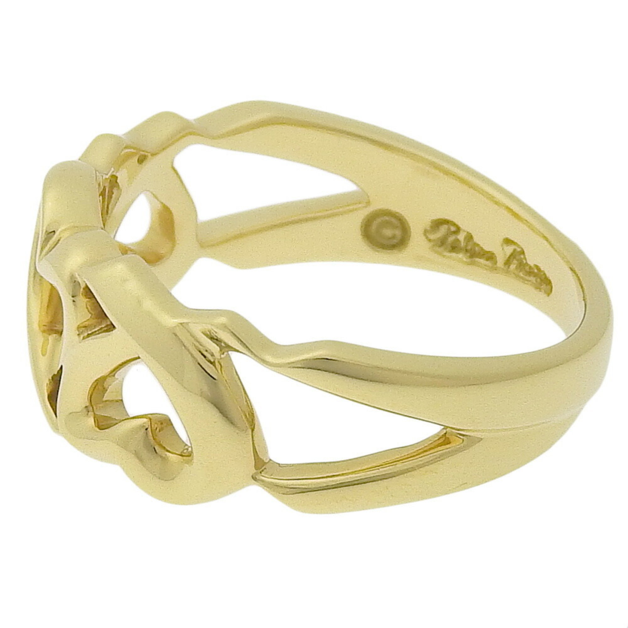 Tiffany & Co. Triple Loving Heart Size 9 Ring, Paloma Picasso, K18 Yellow Gold, Heart, Approx. 4.4g, rubbing heart, Women's