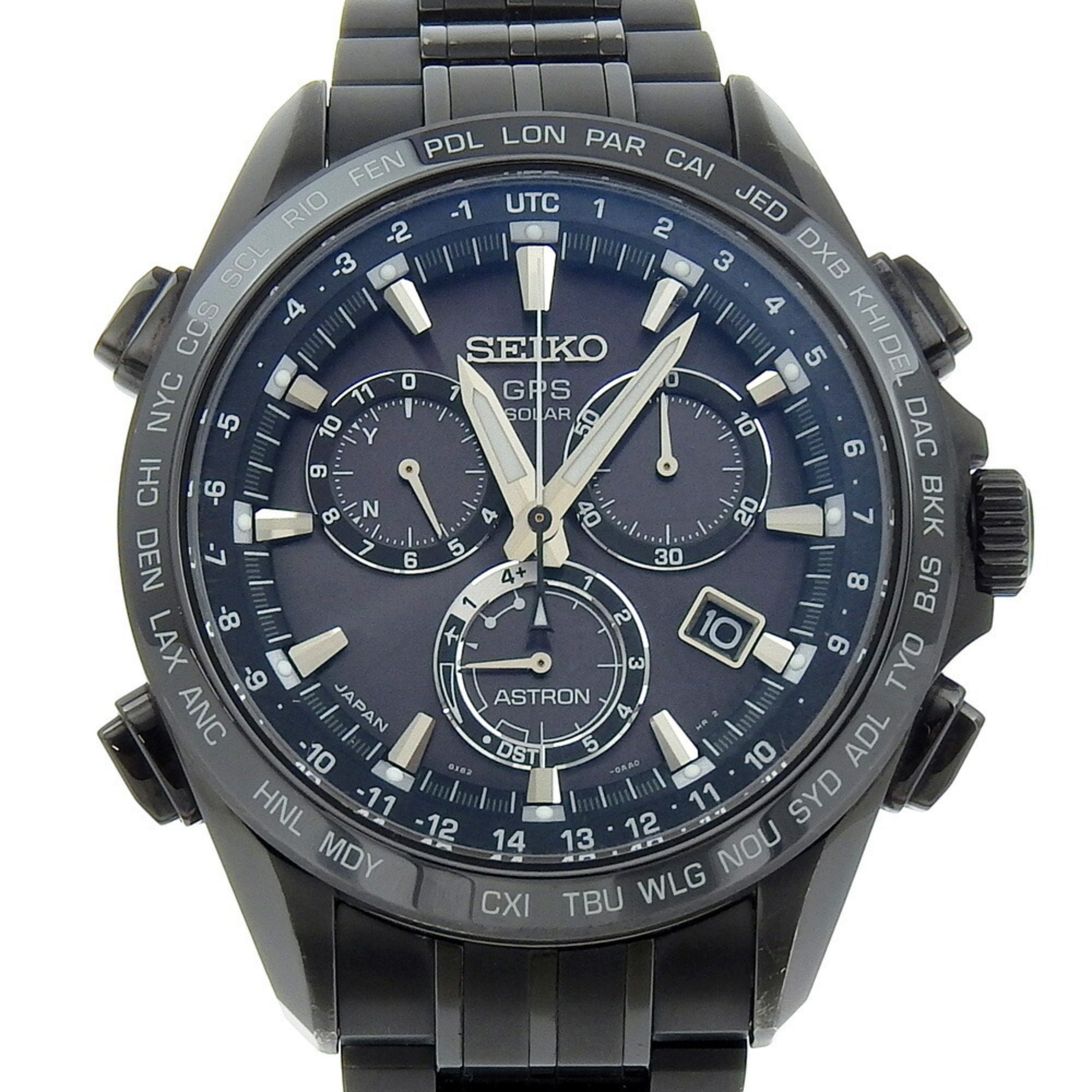 Seiko Astron Watch 8X82-0AB0 SBXB009 Titanium x Ceramic Solar Radio Black Dial Men's