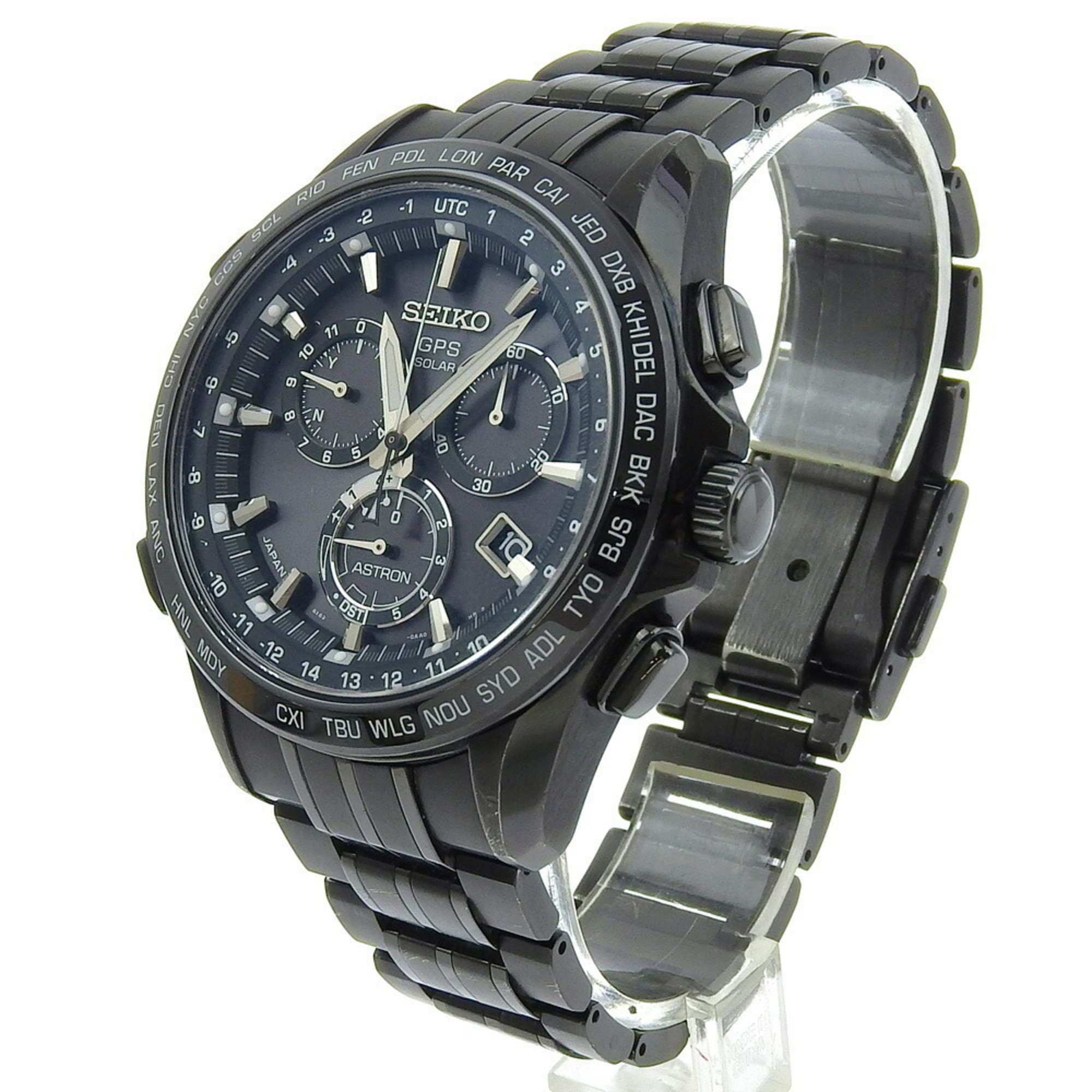 Seiko Astron Watch 8X82-0AB0 SBXB009 Titanium x Ceramic Solar Radio Black Dial Men's