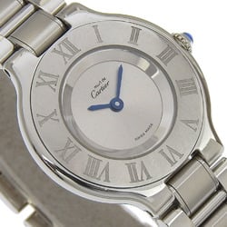 Cartier Must 21 Watch Stainless Steel Quartz Analog Display Silver Dial Must21 Women's