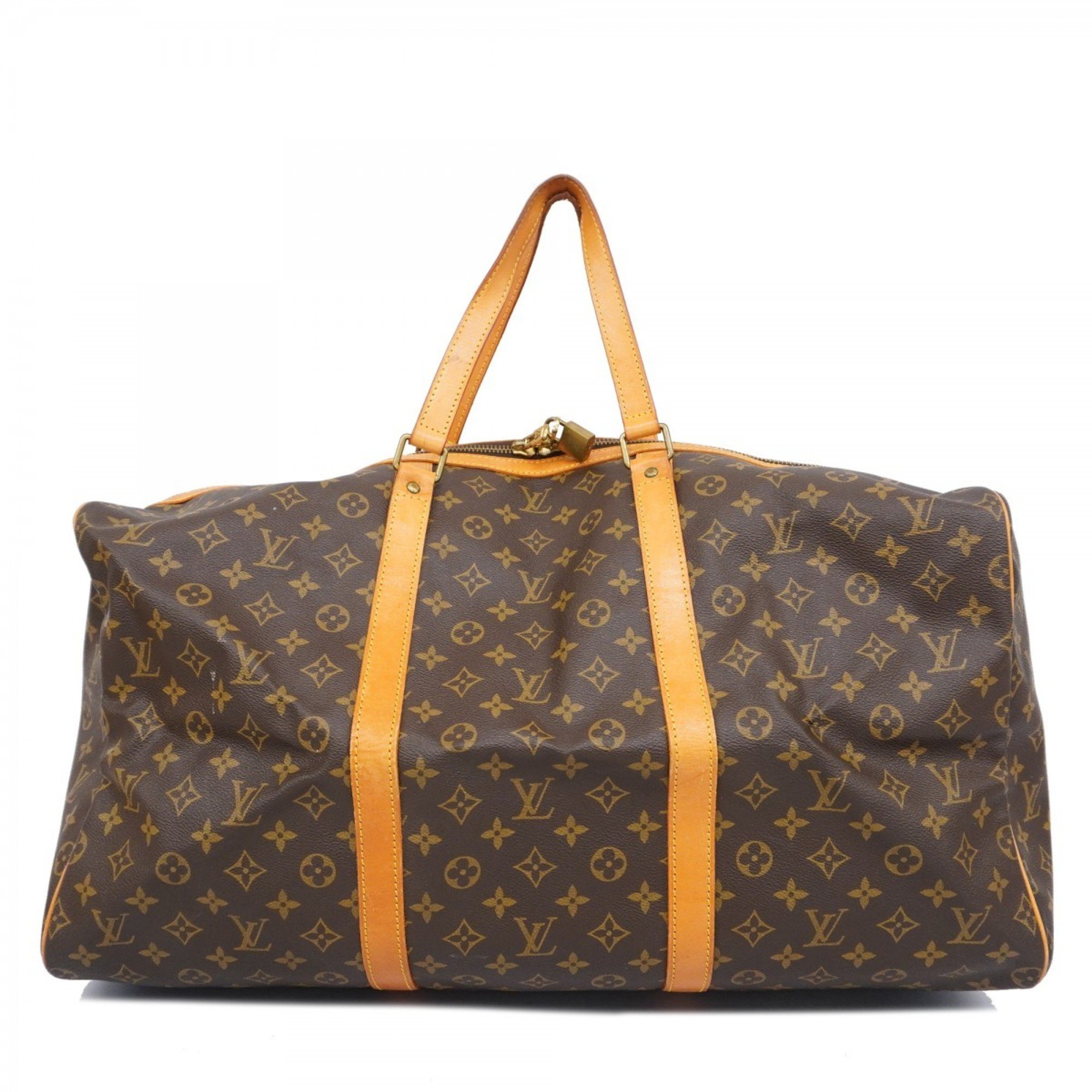 Louis Vuitton Boston Bag Monogram Sax Pool 55 M41622 Brown Men's Women's