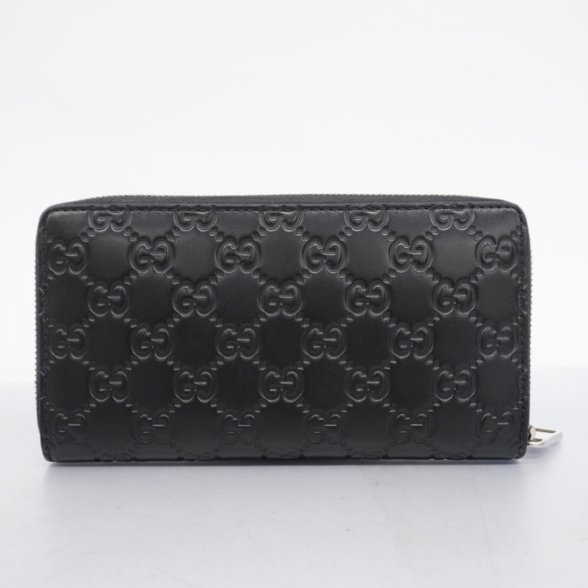 Gucci Long Wallet Guccissima 473928 Leather Black Men's Women's