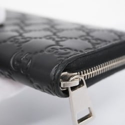 Gucci Long Wallet Guccissima 473928 Leather Black Men's Women's