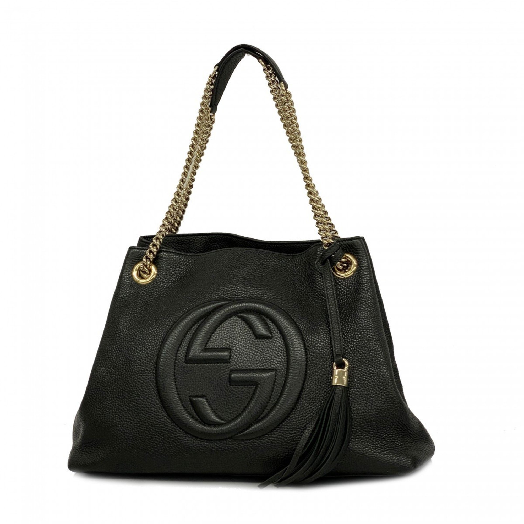 Gucci Shoulder Bag Soho 536196 Leather Black Women's