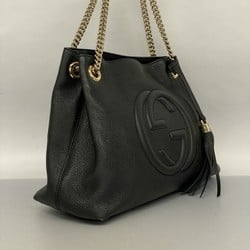 Gucci Shoulder Bag Soho 536196 Leather Black Women's