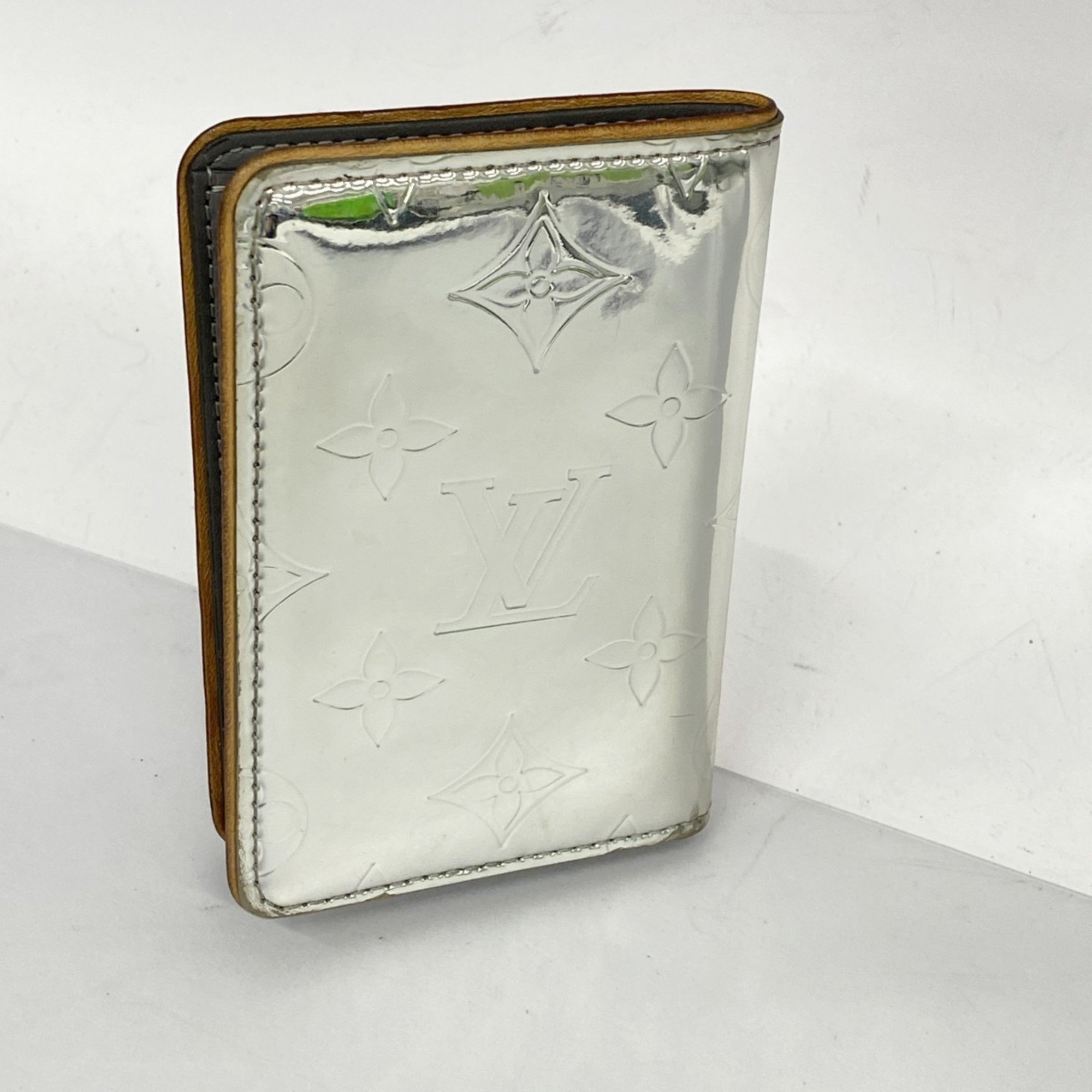 Louis Vuitton Business Card Holder/Card Case Monogram LV Mirror Organizer de Poche Slender M80805 Silver Men's Women's