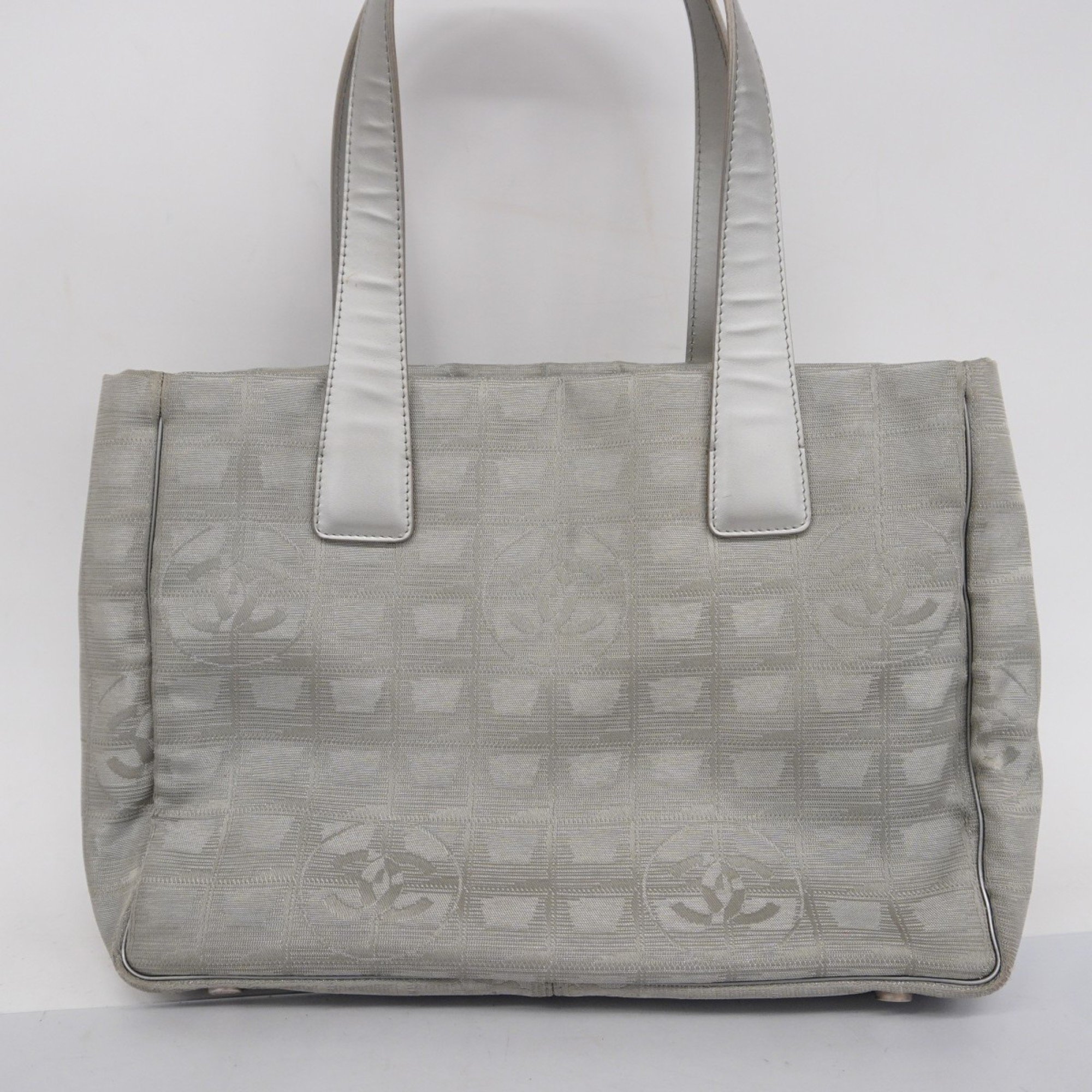 Chanel Tote Bag New Travel Nylon Grey Women's