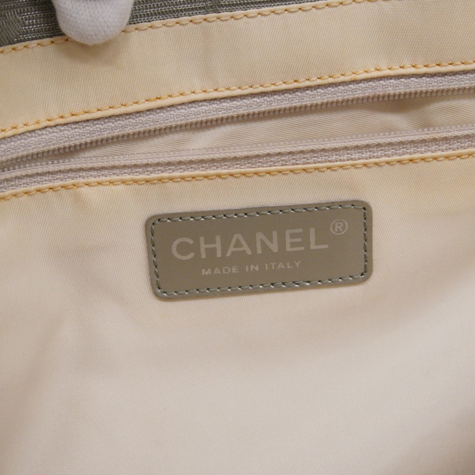 Chanel Tote Bag New Travel Nylon Grey Women's