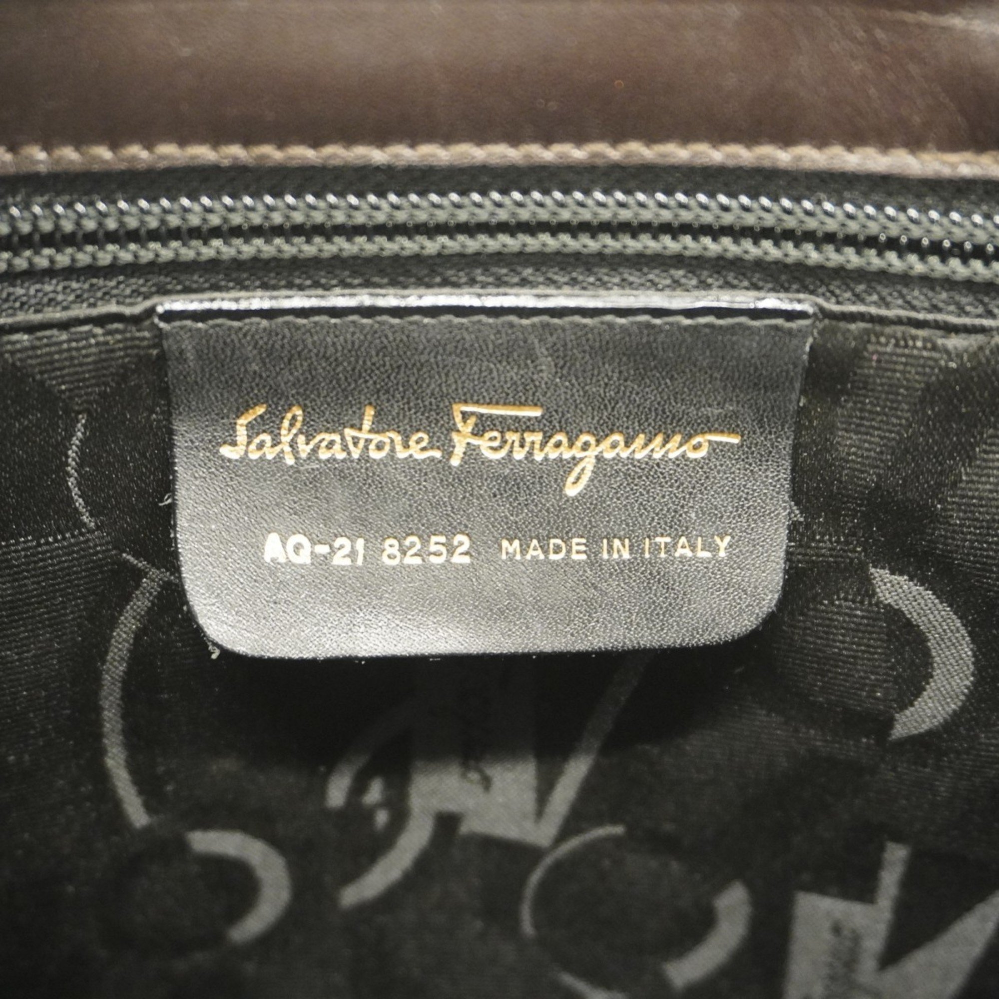 Salvatore Ferragamo Vara Leather Dark Brown Handbag for Women