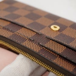 Louis Vuitton Long Wallet Damier Portefeuille Emilie N60214 Ebene Rose Ballerine Ladies