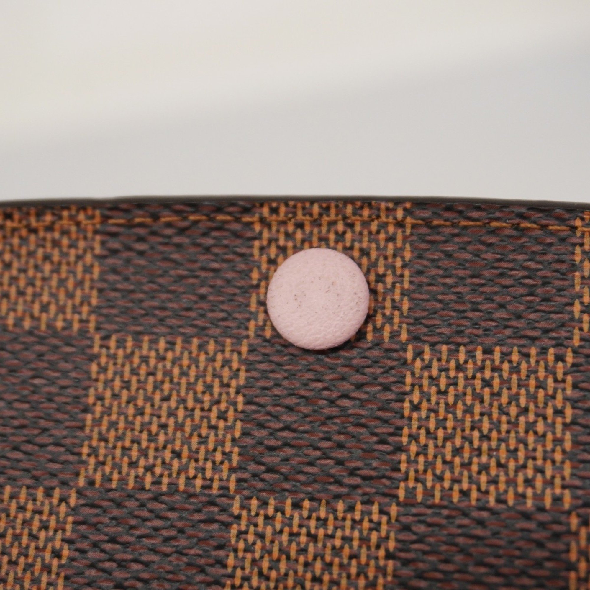 Louis Vuitton Long Wallet Damier Portefeuille Emilie N60214 Ebene Rose Ballerine Ladies