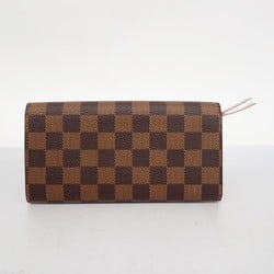 Louis Vuitton Long Wallet Damier Portefeuille Emilie N60214 Ebene Rose Ballerine Ladies