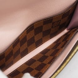 Louis Vuitton Long Wallet Damier Portefeuille Emilie N60214 Ebene Rose Ballerine Ladies