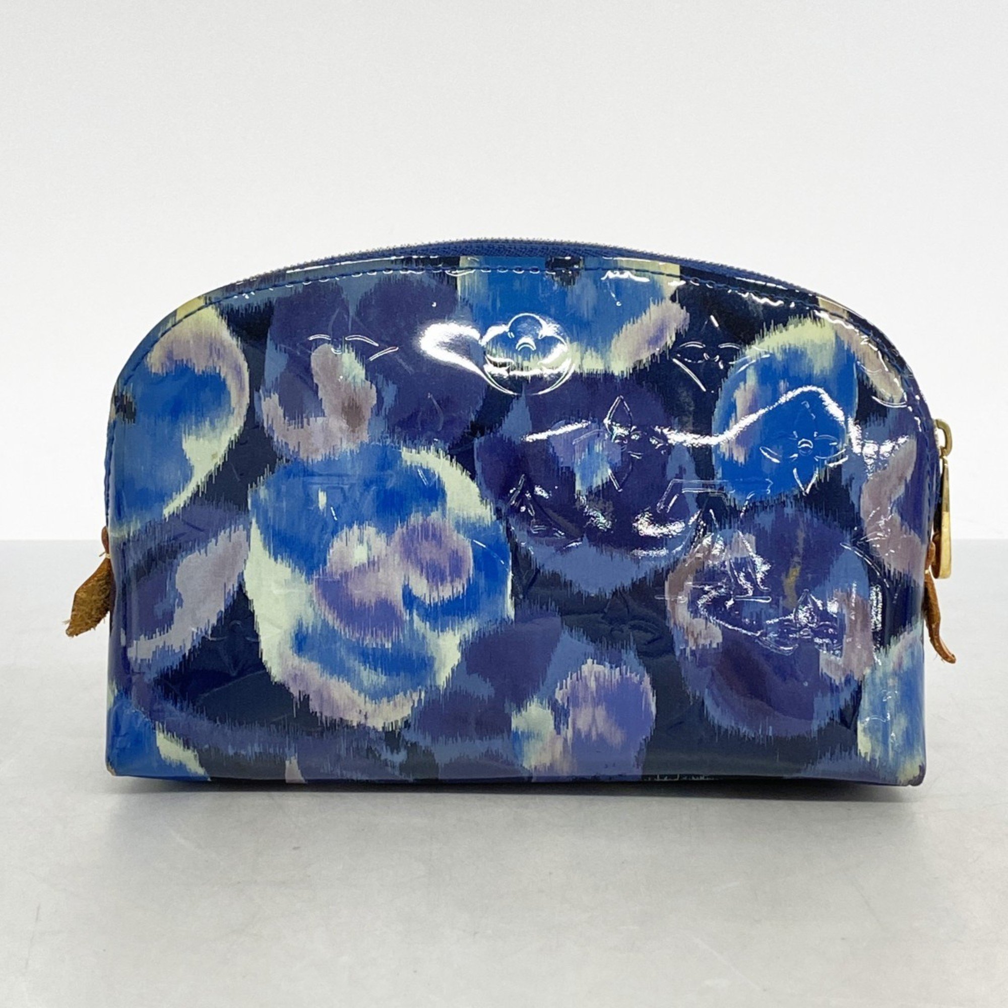 Louis Vuitton Pouch Vernis Ikat Flower Pochette Tick M90044 Grand Blue Ladies