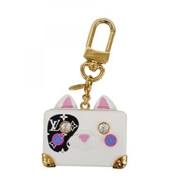 Louis Vuitton Keychain Bijoux Sack Cat Trunk M00825 White Pink Black Ladies