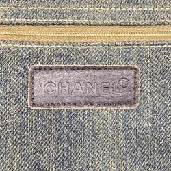 Chanel Shoulder Bag 2.55 Chocolate Bar Denim Lambskin Brown Blue Women's