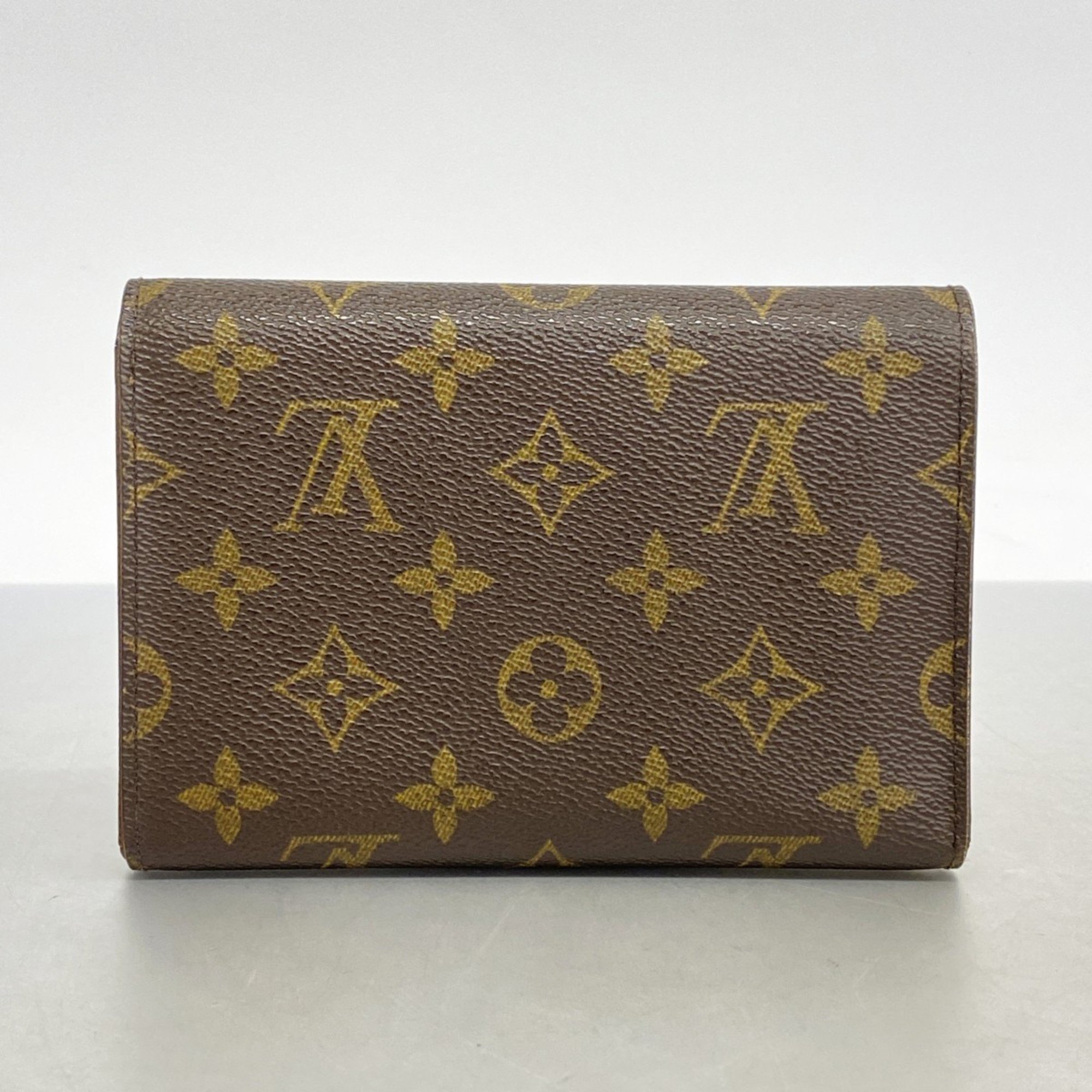 Louis Vuitton Tri-fold Long Wallet Monogram Porte Tresor Etui Papier M61202 Brown Men's Women's