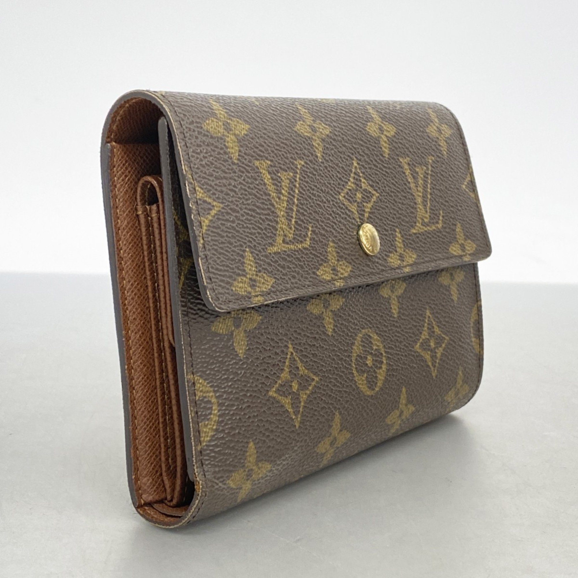 Louis Vuitton Tri-fold Long Wallet Monogram Porte Tresor Etui Papier M61202 Brown Men's Women's