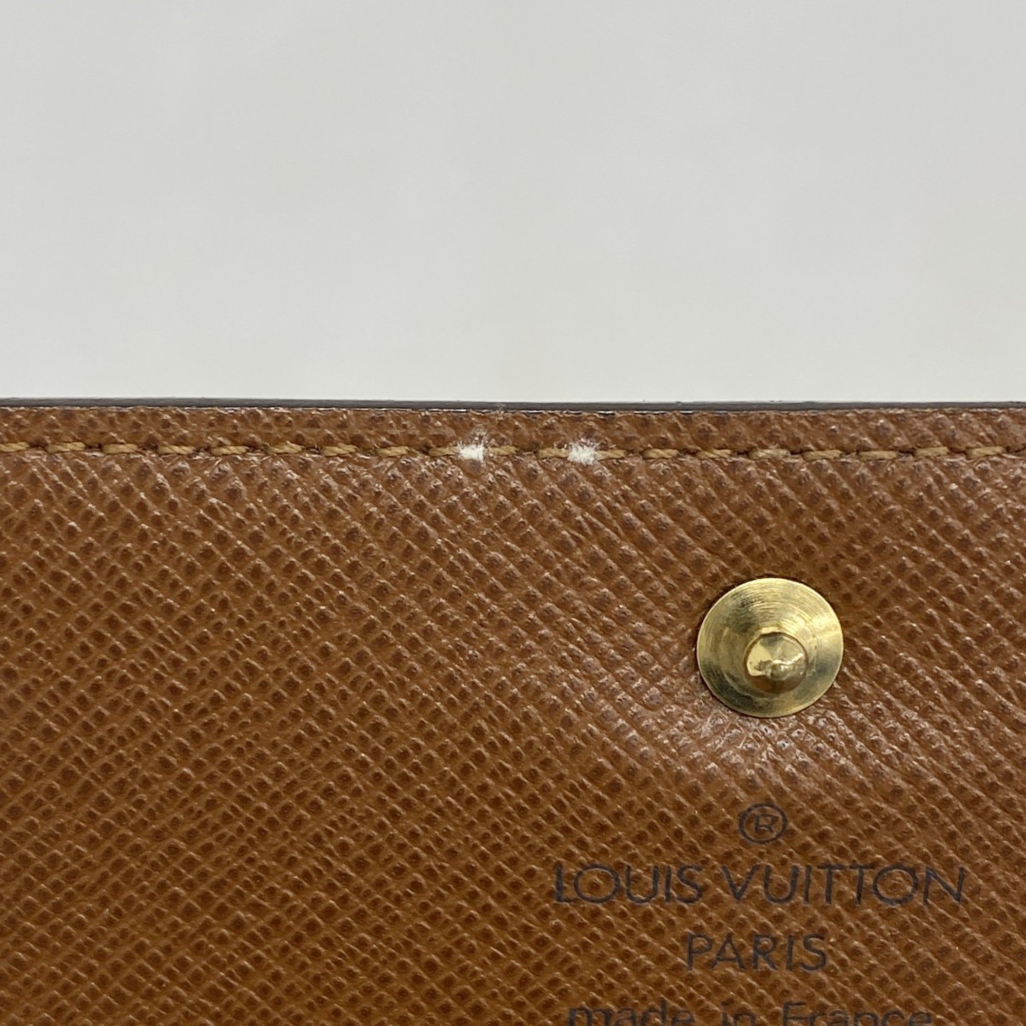 Louis Vuitton Tri-fold Long Wallet Monogram Porte Tresor Etui Papier M61202 Brown Men's Women's