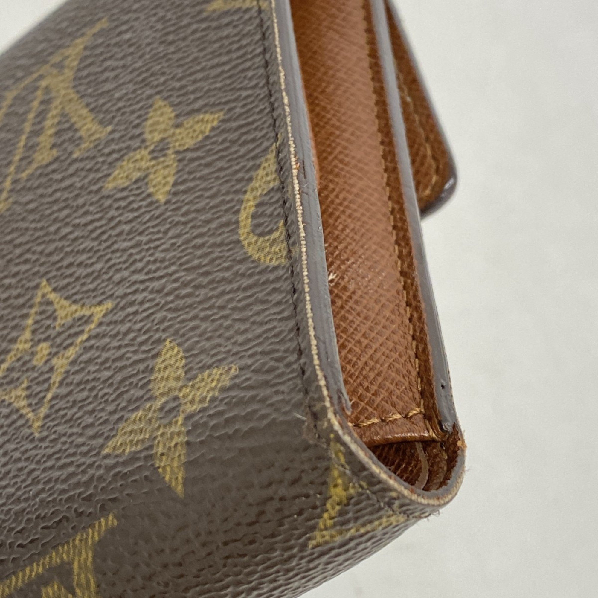 Louis Vuitton Tri-fold Long Wallet Monogram Porte Tresor Etui Papier M61202 Brown Men's Women's