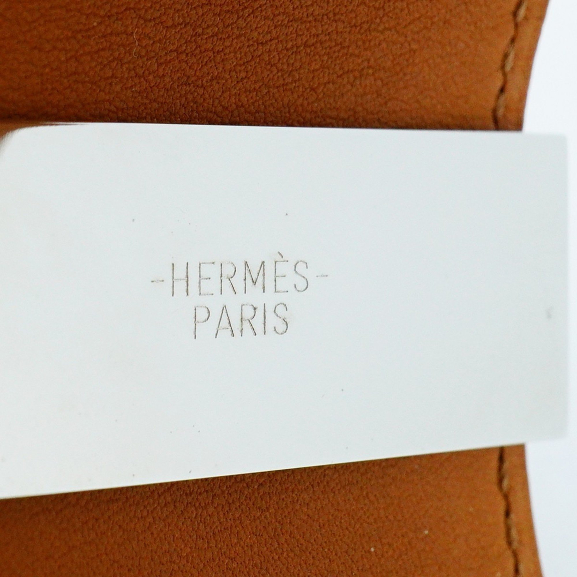 Hermes Bracelet Collier de Chien Metal Leather Silver Red Brown Q Engraved Men Women