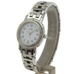 Hermes HERMES Clipper Watch CL3.210 Stainless Steel Quartz Analog Display White Dial Ladies