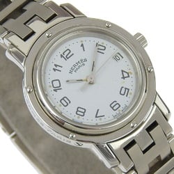 Hermes HERMES Clipper Watch CL3.210 Stainless Steel Quartz Analog Display White Dial Ladies