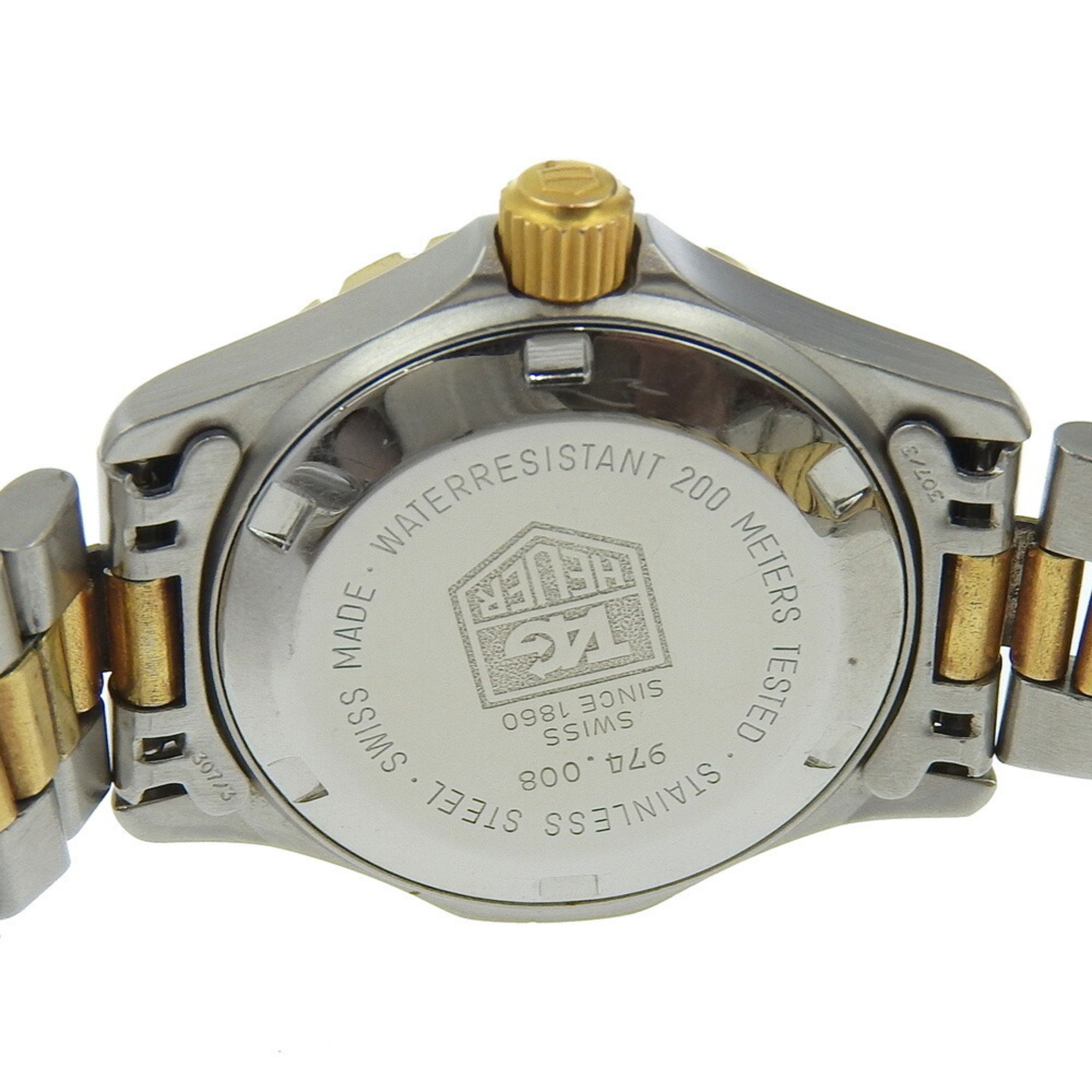 TAG HEUER Professional Watch, Combi 2000 Series 974.008, Stainless Steel x Gold Plated, Quartz, Analog Display, Dial, Professional, Women's