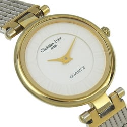 Christian Dior Watch 4715032 Stainless Steel x Gold Plated Quartz Analog Display White Dial Women's