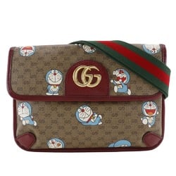 Gucci Doraemon collaboration waist bag, body bag 647817 GG Supreme canvas, brown type, collaboration, women's