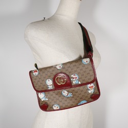 Gucci Doraemon collaboration waist bag, body bag 647817 GG Supreme canvas, brown type, collaboration, women's