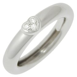 Tiffany & Co. Friendship Ring Size 10 Heart K18 White Gold x Diamond Approx. 4.5g Women's