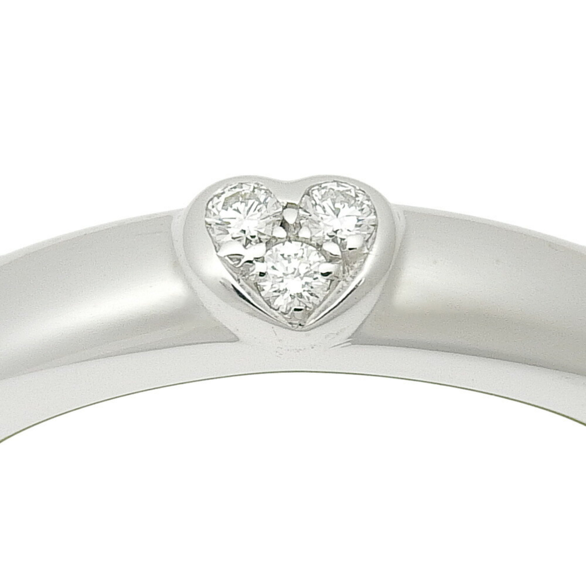 Tiffany & Co. Friendship Ring Size 10 Heart K18 White Gold x Diamond Approx. 4.5g Women's