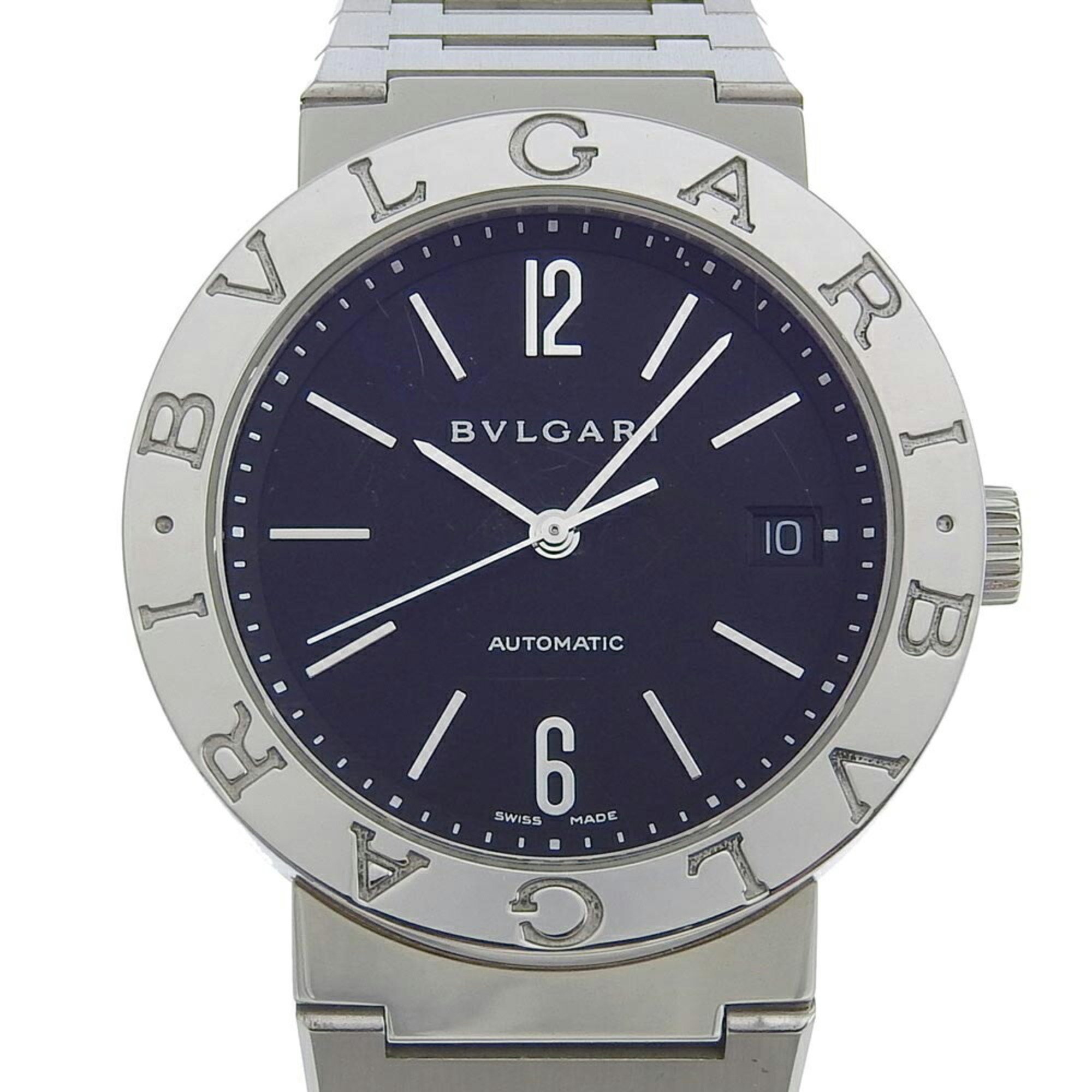 BVLGARI Wristwatch BB38SS AUTO Stainless Steel Automatic Black Dial Bvlgari Men's