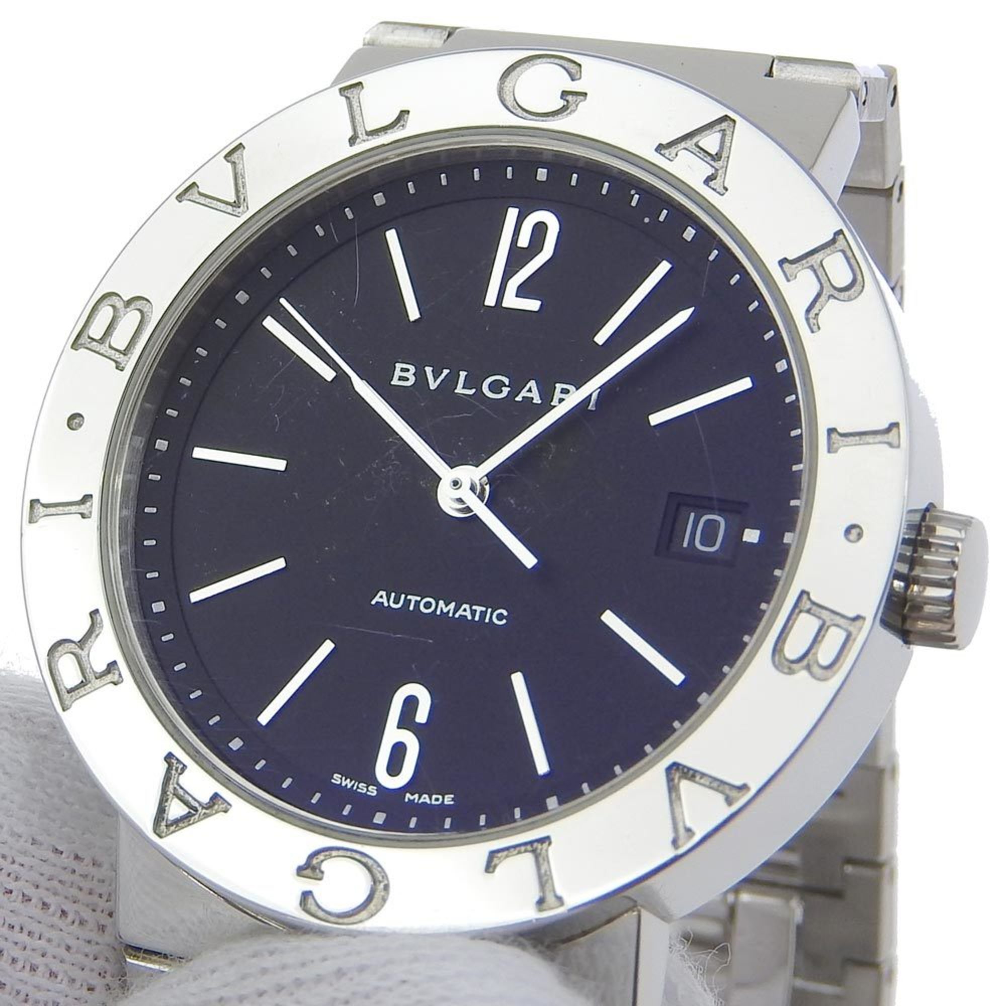 BVLGARI Wristwatch BB38SS AUTO Stainless Steel Automatic Black Dial Bvlgari Men's