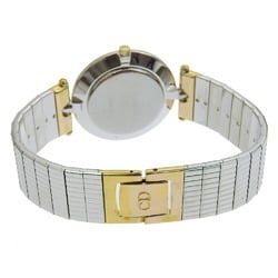 Christian Dior Watch 3026 Stainless Steel x Gold Plated Quartz Analog Display Black Dial Women's