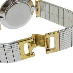 Christian Dior Watch 3026 Stainless Steel x Gold Plated Quartz Analog Display Black Dial Women's