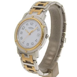 Hermes HERMES Clipper Watch CL6.720 Stainless Steel x Gold Plated Quartz Analog Display White Dial Men's