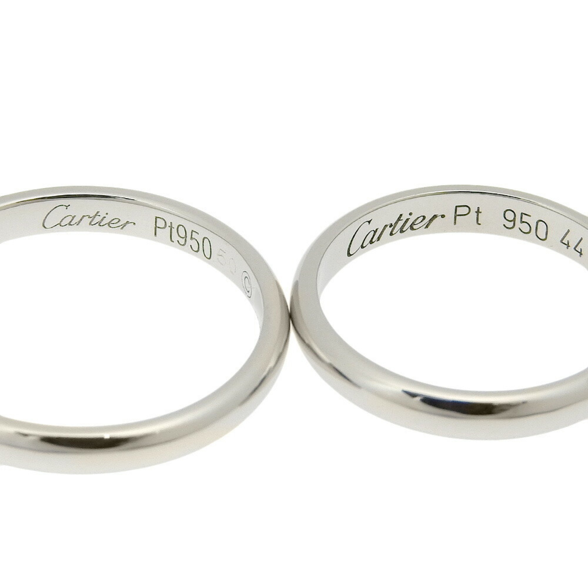 CARTIER Wedding Rings, 2 Sets, 1 Diamond, B4057748, Pt950 Platinum, Unisex