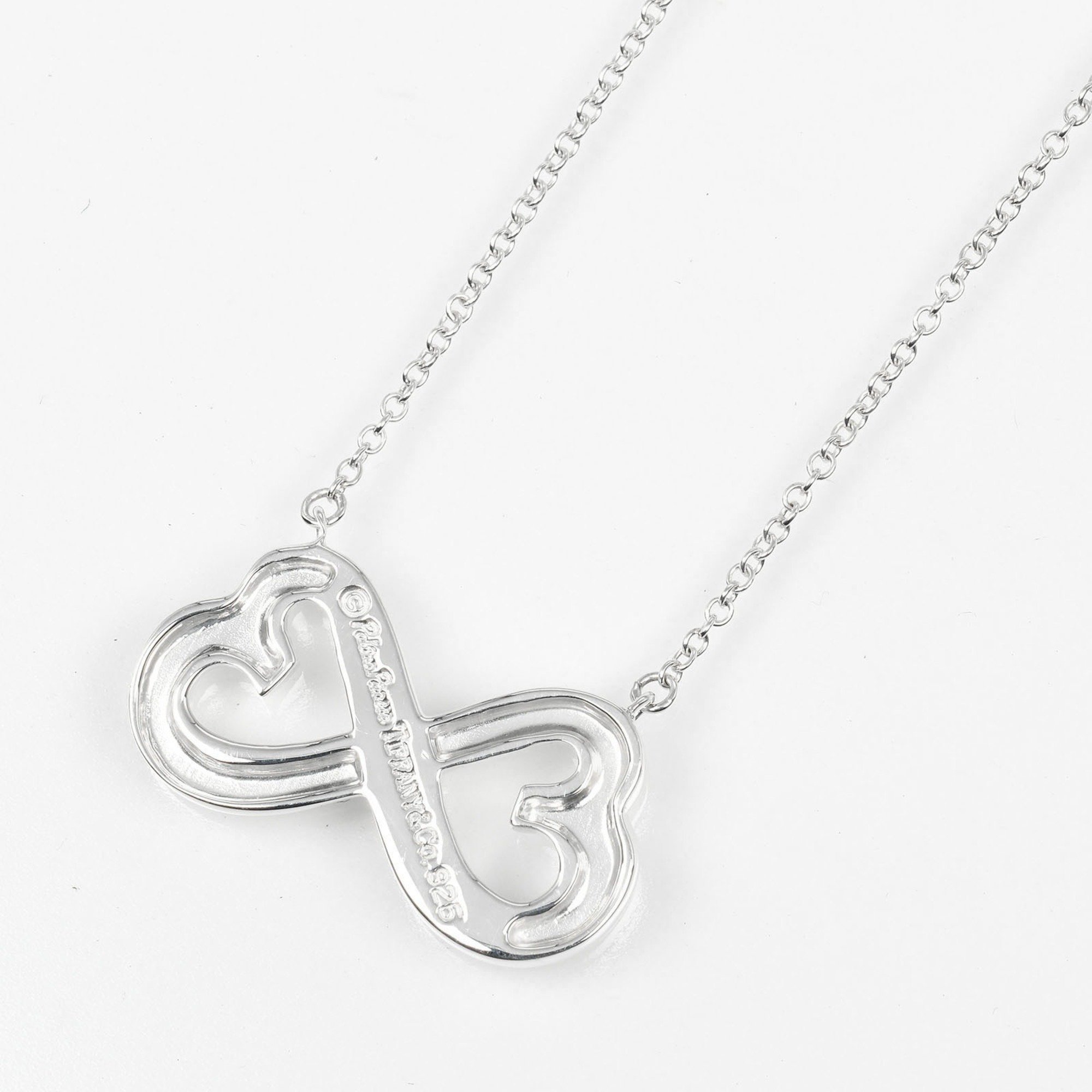 Tiffany & Co. Double Loving Heart Necklace, 925 Silver, approx. 4.2g