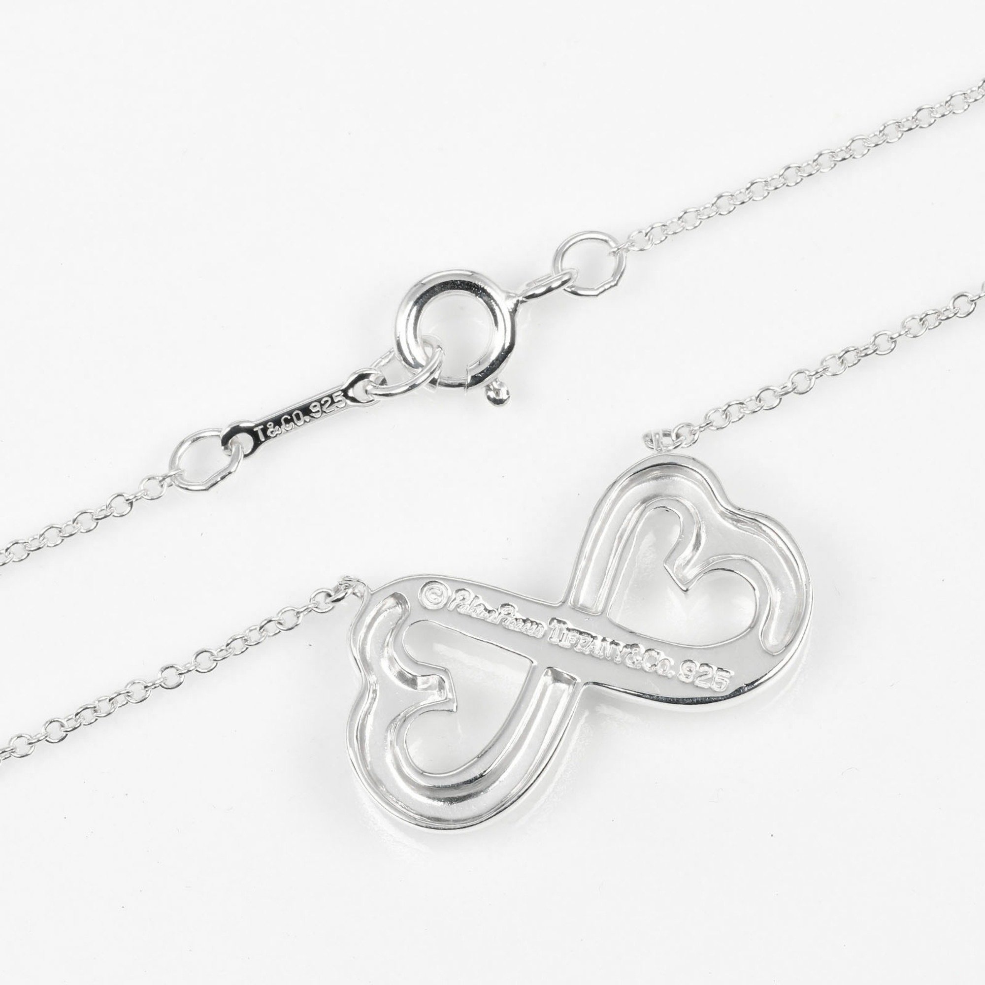 Tiffany & Co. Double Loving Heart Necklace, 925 Silver, approx. 4.2g