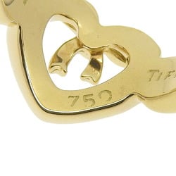 Tiffany & Co. Heart Ribbon Size 7.5 Ring, K18 Yellow Gold, Heart, Approx. 5.3g, Ribbon, Women's