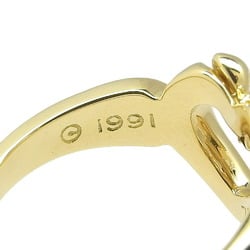 Tiffany & Co. Heart Ribbon Size 7.5 Ring, K18 Yellow Gold, Heart, Approx. 5.3g, Ribbon, Women's