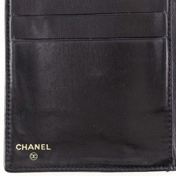 CHANEL Coco Mark Long Wallet A01429 Caviar Skin Black Snap Button COCO Women's