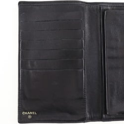 CHANEL Coco Mark Long Wallet A01429 Caviar Skin Black Snap Button COCO Women's