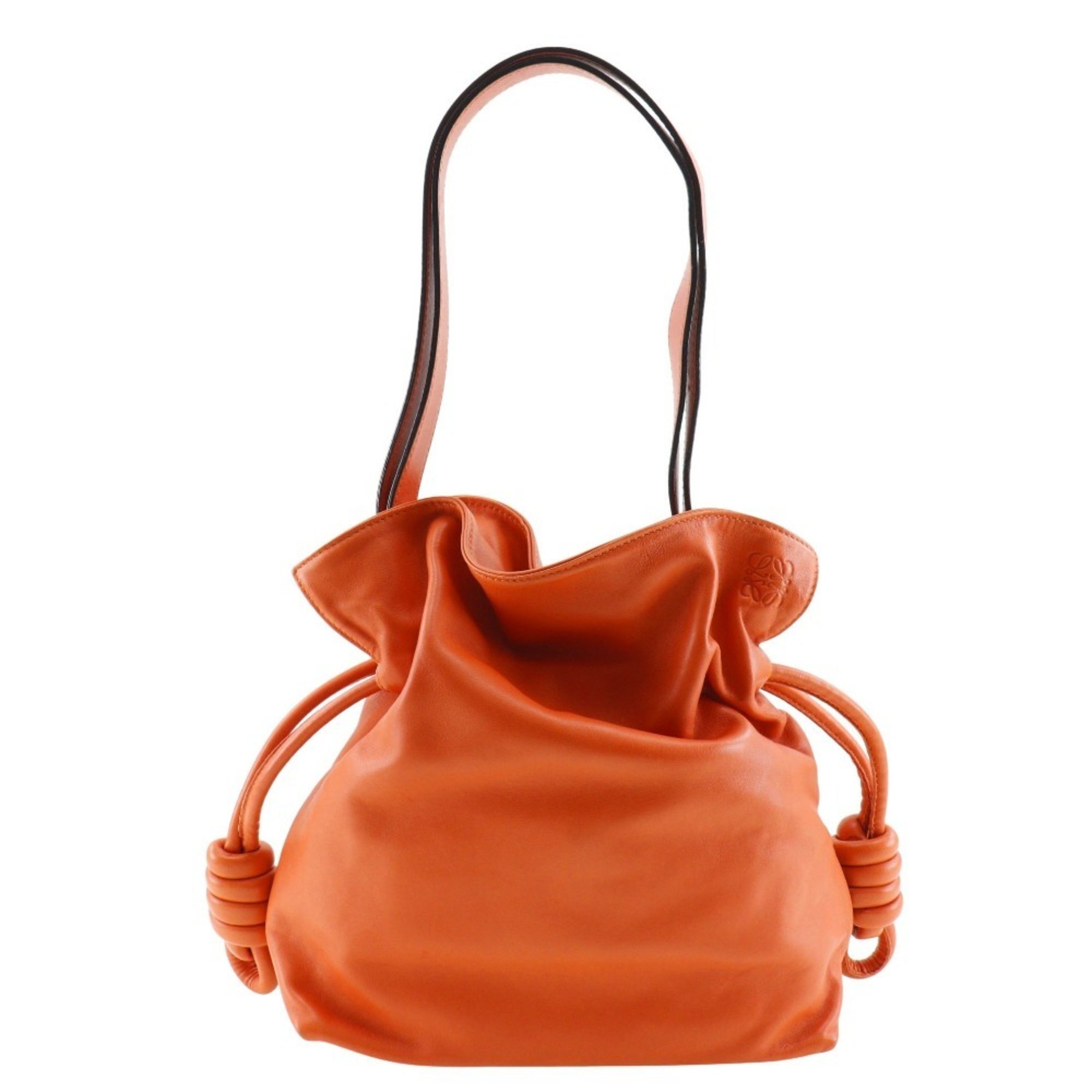 LOEWE Flamenco Knot Shoulder Bag, Lambskin, Orange, knot, Women's