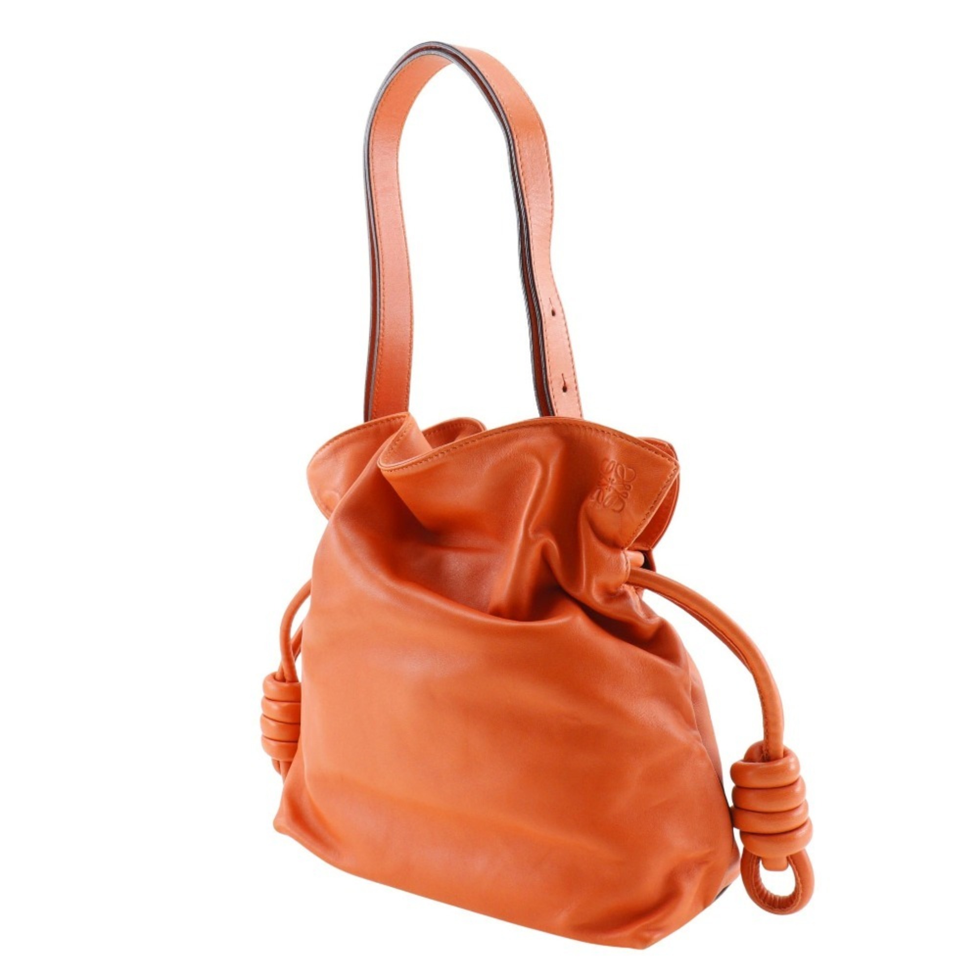 LOEWE Flamenco Knot Shoulder Bag, Lambskin, Orange, knot, Women's