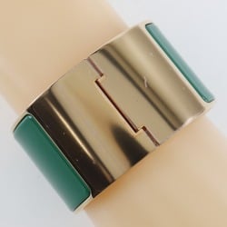 Hermes Click Clack TGM Bangle H Gold Plated Green Approx. 124g Women's