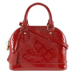 Louis Vuitton Alma BB Handbag Shoulder M90174 Monogram Vernis Cerise 2016 Red CT3186 2way Double Women's